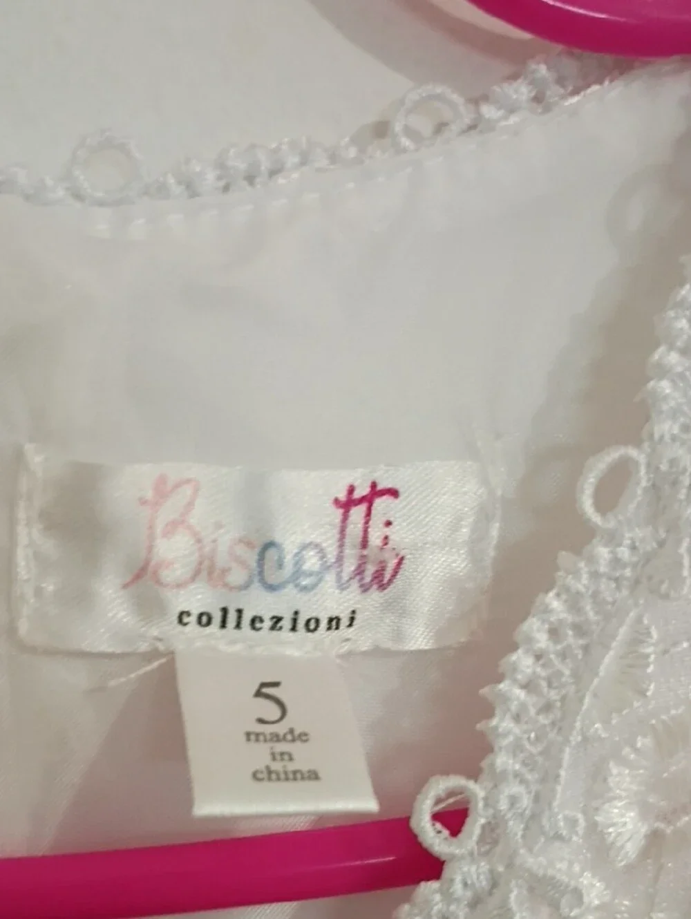 Biscotti White Floral Appliqué Tulle Party Dress with Satin Bow